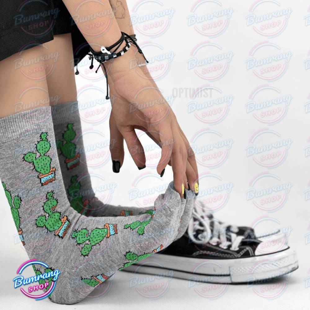 جوراب ساقدار طرح کاکتوس